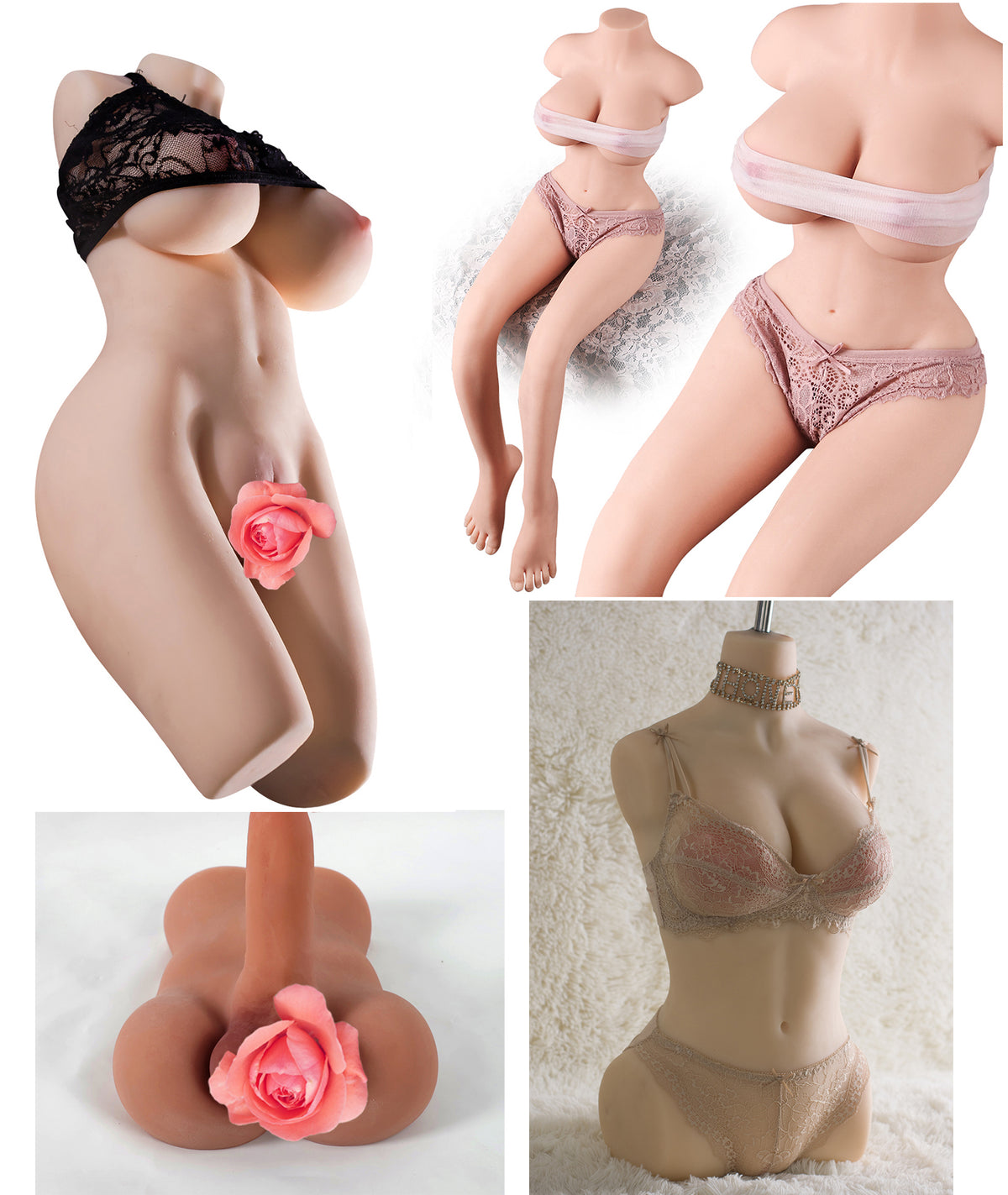 Set of 4 - Female Torsos & a Male Torso w/ Penis