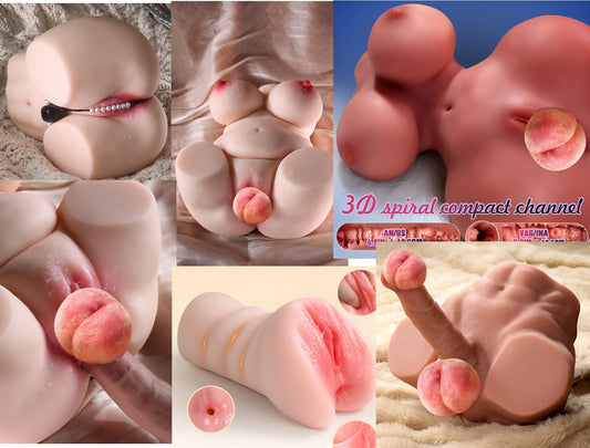 Set of 6 - Female Hip Torsos, Male Masturbator & a Male Torso W/ Penis