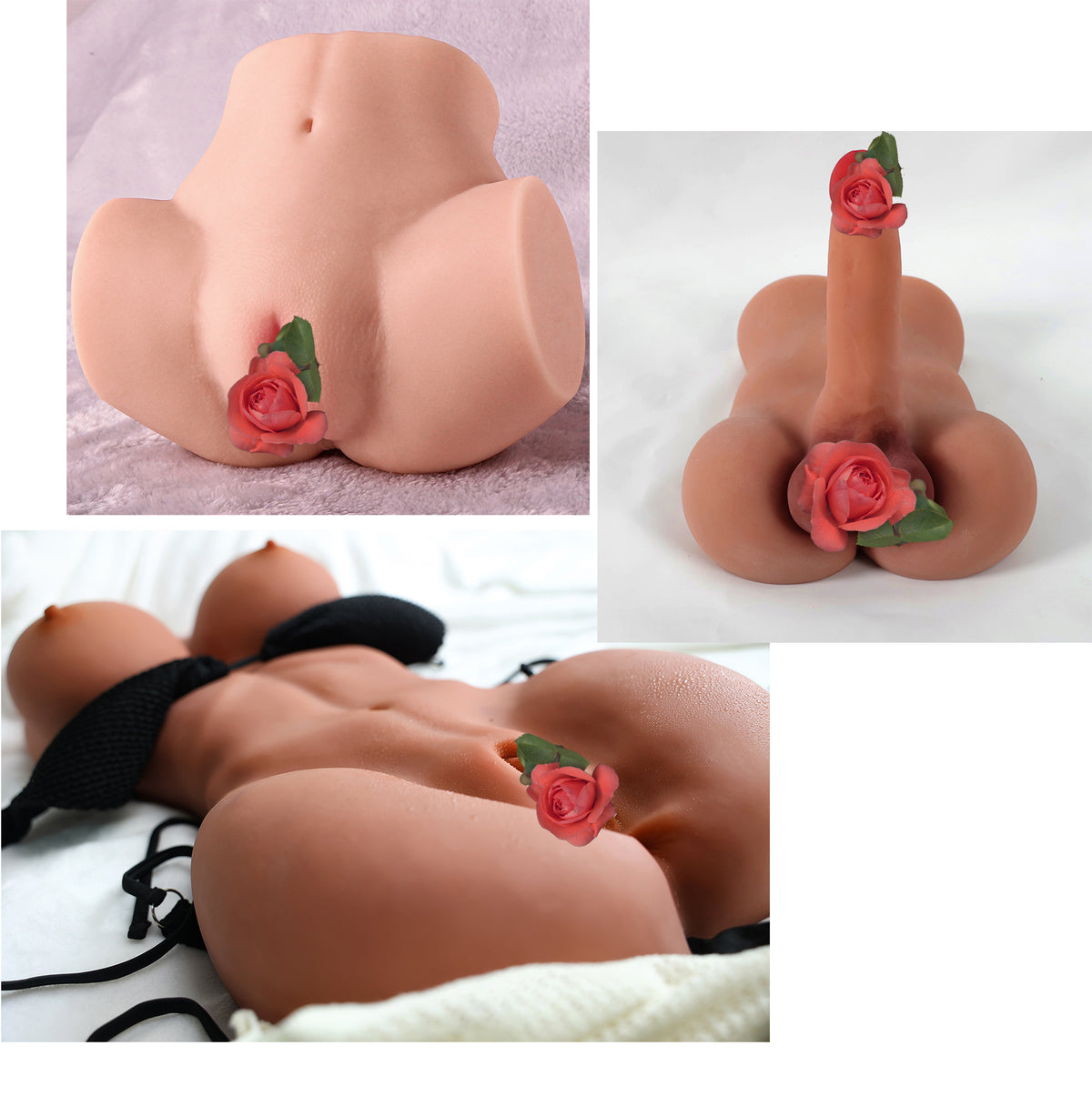 Set of 3 - Female Torsos & a Male Torso W/ Penis