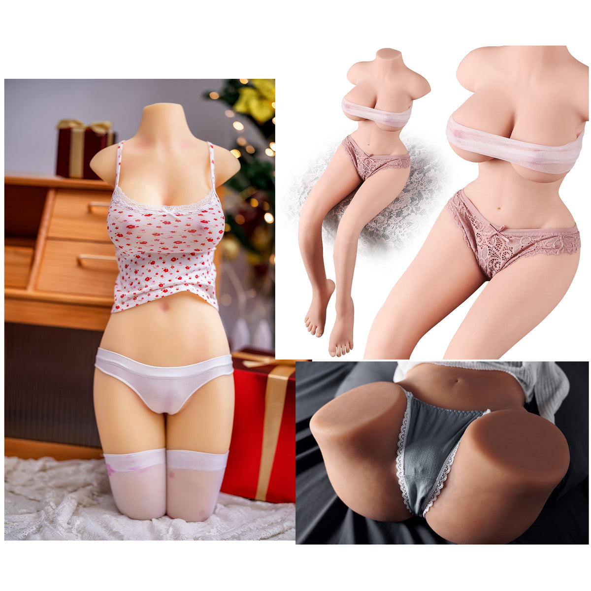 Set of 3 - Female (Hip) Torsos & a Torso w/ Leg