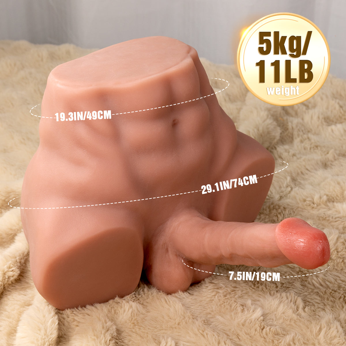 24cm Long Male Torso W/Penis